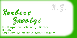 norbert zamolyi business card